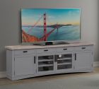 Parker House Americana Modern 92" TV Console in Dove with Weathered Natural top