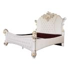 ACME Vendom California King Bed in Two Tone Ivory Fabric / Antique Pearl Finish