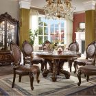 ACME Versailles 7pc Round Dining Table Set in Cherry Finish