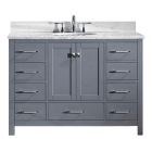 Virtu USA Caroline Avenue 48" Single Round Sink Bathroom Vanity Cabinet in Grey