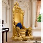 Homey Design HD-1800 Lion Throne Chair in Metallic Antique Gold