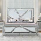 Homey Design HD-6045 Eastern King Bed in Champagne Silver