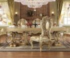 Homey Design HD-8016 Dining Table in Metallic Bright Gold