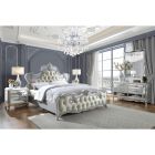 Homey Design HD-6036 4pc California King Bedroom Set in Luna Silver