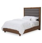AICO Michael Amini Brooklyn Walk Queen Channel Tufted Panel Bed in Burnt Umber