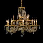 AICO Michael Amini Imperial 15 Light Chandelier in Gold