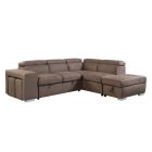 ACME Acoose Sectional Sofa with Sleeper in Brown Fabric (Ottoman Sold Separately)