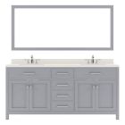 Virtu USA Caroline 72" Double Bathroom Vanity Set in Grey #MD-2072-DWQSQ-GR-001