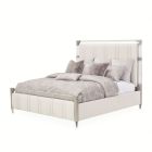 AICO Michael Amini Penthouse Eastern King Channel Tufted Panel Bed in Ash Grey