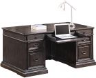 Parker House Washington Heights Double Pedestal Executive Desk in Washed Charcoal