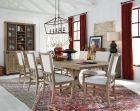 Magnussen Madison Heights 9pc Dining Table Set with Upholstered Chair in Weathered Fawn Finish