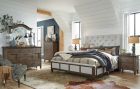 Magnussen Roxbury Manor 4pc King Sleigh Bedroom Set Upholstered in Homestead Brown