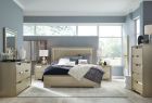 Magnussen Chantelle 4pc Queen Panel Upholstered Bedroom Set in Champagne Finish