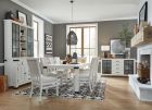 Magnussen Harper Springs 9pc Dining Table Set with Upholstered Seat and Back Chair in Silo White Finish