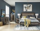 Magnussen Ryker 4pc King Panel Bedroom Storage Set in Coventry Grey Finish