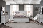 Magnussen Bellevue Manor 4pc California King Panel Bedroom Set in Weathered Shutter White