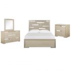 Magnussen Chantelle 4pc Queen Panel Bedroom Set in Champagne Finish