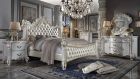 ACME Vendom 4pc Eastern King Bedroom Set in PU / Antique Pearl Finish