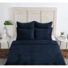 Classic Home Bari Velvet Ocean Blue 3Pc Queen Quilt Bedding Set