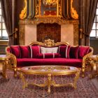 European Furniture Bellagio II Sofa in Red Burgundy Fabric