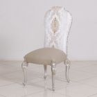 European Furniture Bellagio Side Chair in Antique Silver/Natural - Set of 2