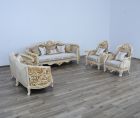 European Furniture Bellagio 3pc Livingroom Set in Beige and Dark Gold