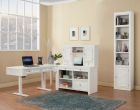 Parker House Boca 4pc Power Lift Desk Set in Cottage White Finish - Config2 - Available to CA, AZ, NV, OR, WA, CO