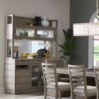 Parker House Pure Modern 2Pc 66" Buffet with Open Hutch in Cool Taupe Moonstone