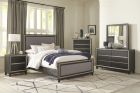 Homelegance Grant 4pc Eastern King Bedrom Set in Ebony and Silver
