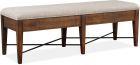 Magnussen Bay Creek Bench with Upholstered Seat in Toasted Nutmeg