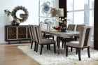 Magnussen Ryker 7pc Rectangular Dining Table Set in Nocturn Black, Coventry Grey