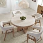 Parker House Escape 5pc Dining Table Set in Glazed Natural Oak with Barrel Dining Chair