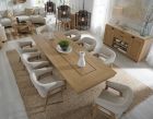 Parker House Escape 9pc Dining Table Set in Glazed Natural Oak with Barrel Dining Chair