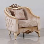 European Furniture Angelica Chair in Beige and Antique Dark Bronze