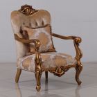 European Furniture Golden Knights Chair in Beige and Antique Dark Bronze
