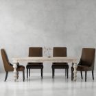 Parker House Crossings Eden 5pc Rectangular Dining Table Set in Amber with Sierra Dining Chair in Copley Brown