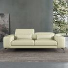 European Furniture Cavour Sofa in Off White Italian Leather