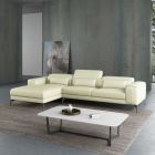 European Furniture Cavour Left Hand Facing Sectional in Off White Italian Leather