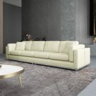 European Furniture Picasso Oversize Sofa in Off White Italian Leather