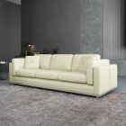 European Furniture Picasso Sofa in Off White Italian Leather