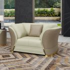 European Furniture Vogue Chair in Off White and Taupe