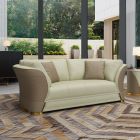 European Furniture Vogue Loveseat in Off White and Taupe