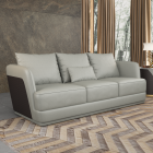 European Furniture Glamour Sofa in Lite Grey-Chocolate Italian Leather