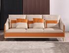 European Furniture Icaro Sofa in Italian Leather Off White-Orange