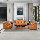 European Furniture Mayfair 3pc Livingroom Set in Premium Cognac Italian Leather