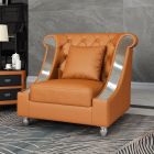 European Furniture Mayfair Premium Italian Leather Chair in Cognac