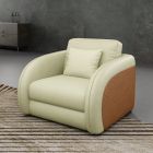 European Furniture Noir Chair in Beige & Cognac Italian Leather