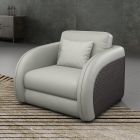 European Furniture Noir Chair in Lite Grey & Chocolate Italian Leather