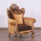 European Furniture Emperador Chair in Antique Brown with Antique Silver