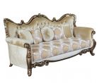 European Furniture Tiziano Sofa in Antique Dark Brown with Antique Silver